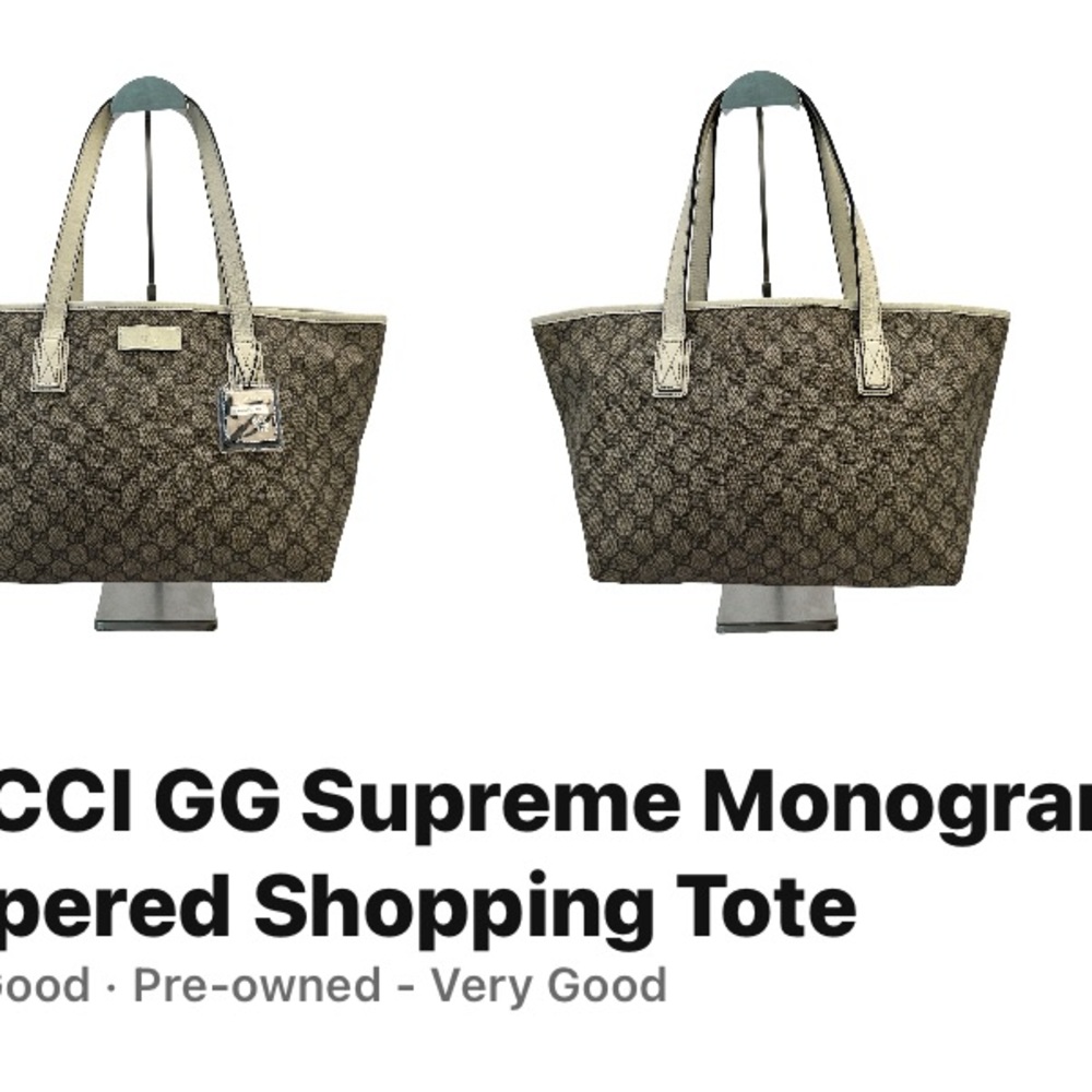 Gucci Beige Monogram Canvas Tote